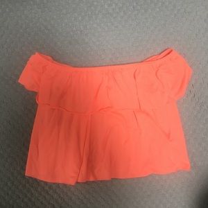 Topshop bright coral off the shoulder top